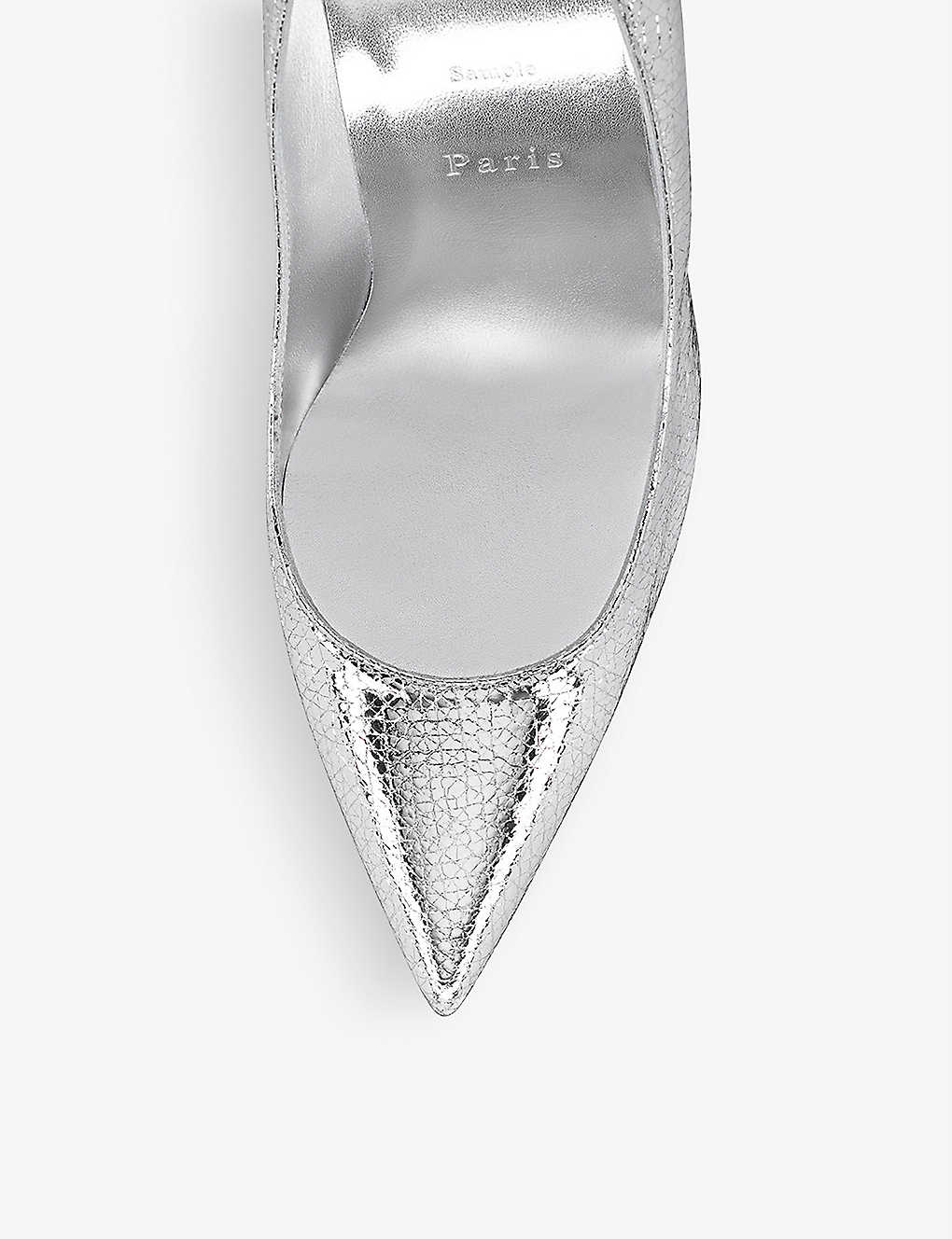 CHRISTIAN LOUBOUTIN Kate 100 crackled leather courts