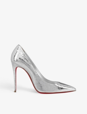 CHRISTIAN LOUBOUTIN Kate 100 crackled leather courts