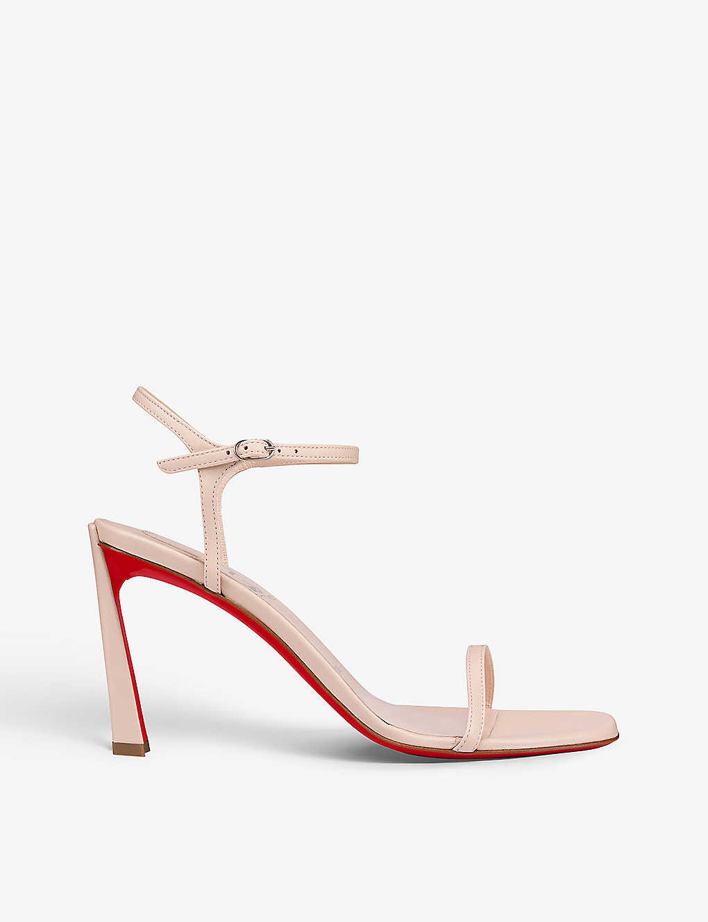 Shop Christian Louboutin Condora 85 Leather Heeled Sandals In Leche/lin Leche