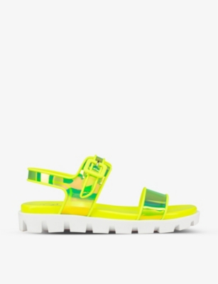 Christian Louboutin Loubi Duniss Flat Sandals In Fluo Yellow