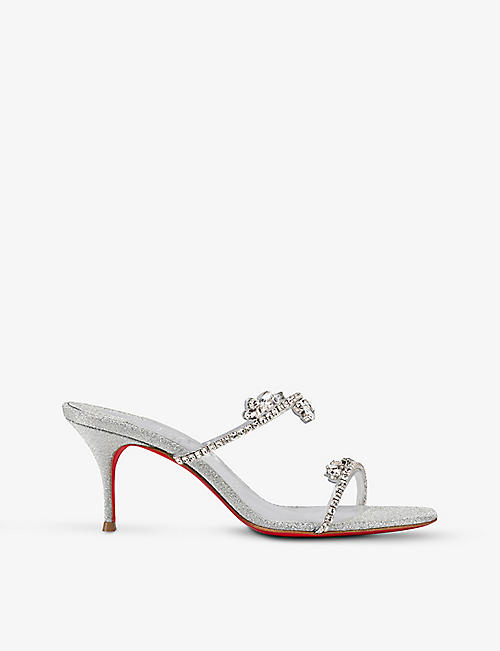 CHRISTIAN LOUBOUTIN: Just Queen 70 leather and PVC heeled sandals
