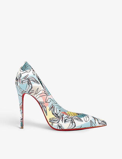 CHRISTIAN LOUBOUTIN: Kate 100 graphic-print leather courts