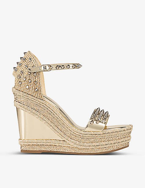 CHRISTIAN LOUBOUTIN: Madmonica 120 leather wedge sandals