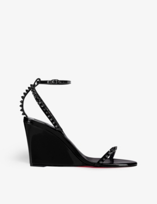 Christian Louboutin So Me Wedge Sandal In Black/lin Black