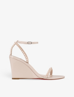 CHRISTIAN LOUBOUTIN CHRISTIAN LOUBOUTIN WOMEN'S LECHE/LIN LECHE SO ME 85 PATENT-LEATHER WEDGES,62708518