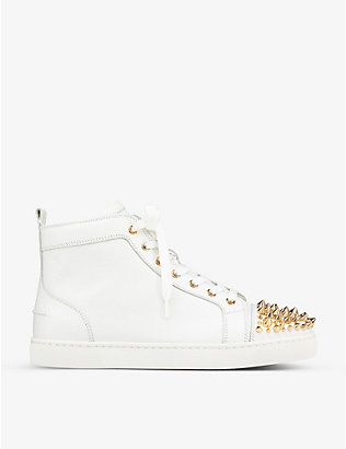 CHRISTIAN LOUBOUTIN: Lou Spikes leather high-top trainers