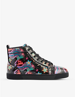 CHRISTIAN LOUBOUTIN: Louis Orlato patent-leather high-top trainers