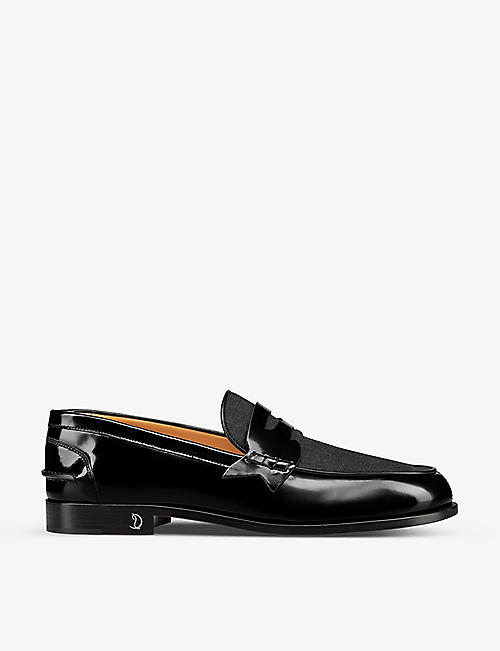 CHRISTIAN LOUBOUTIN: No Penny leather and wool-blend loafers