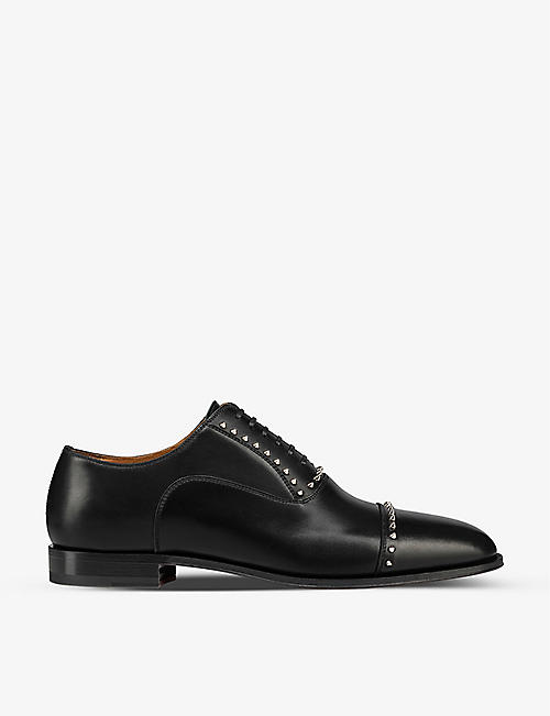 CHRISTIAN LOUBOUTIN: Cloocloo studded leather Oxford shoes