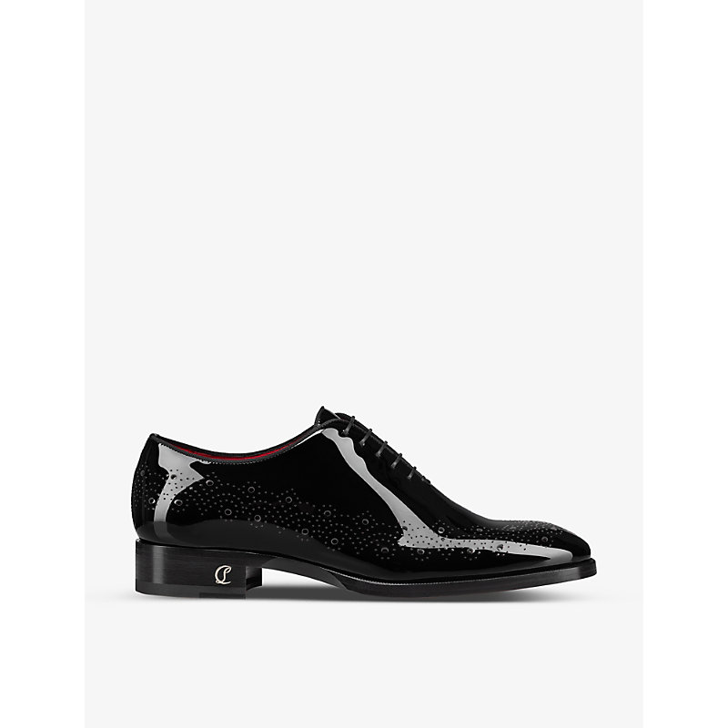 Christian Louboutin Corteobello Leather Oxford Shoes In Black/loubi