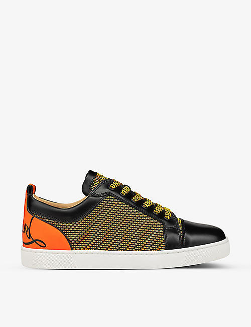 CHRISTIAN LOUBOUTIN: Fun Louis Junior leather-blend low-top trainers