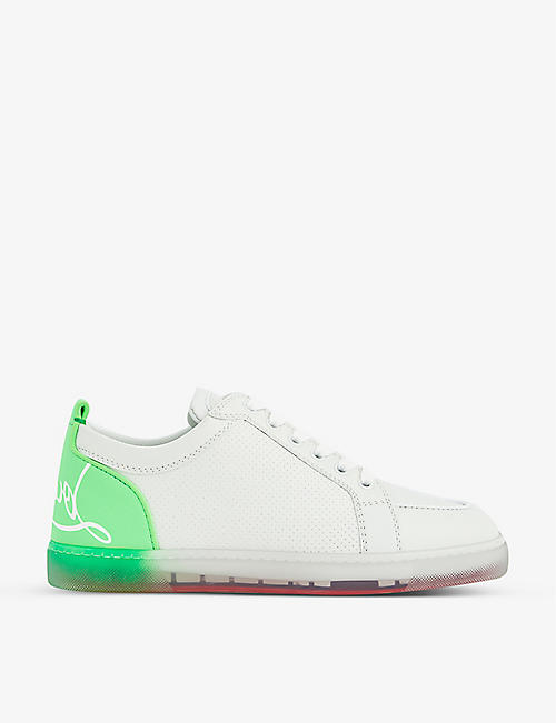 CHRISTIAN LOUBOUTIN: Fun Rantulow panelled leather-blend low-top trainers