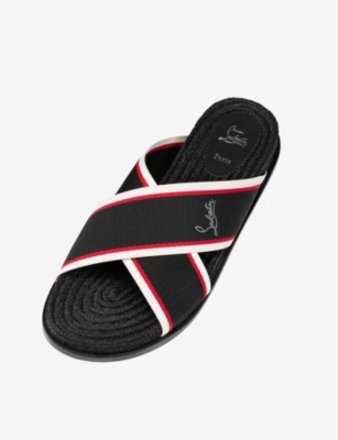 Christian Louboutin Hot Cross Espadrille Slide Sandal