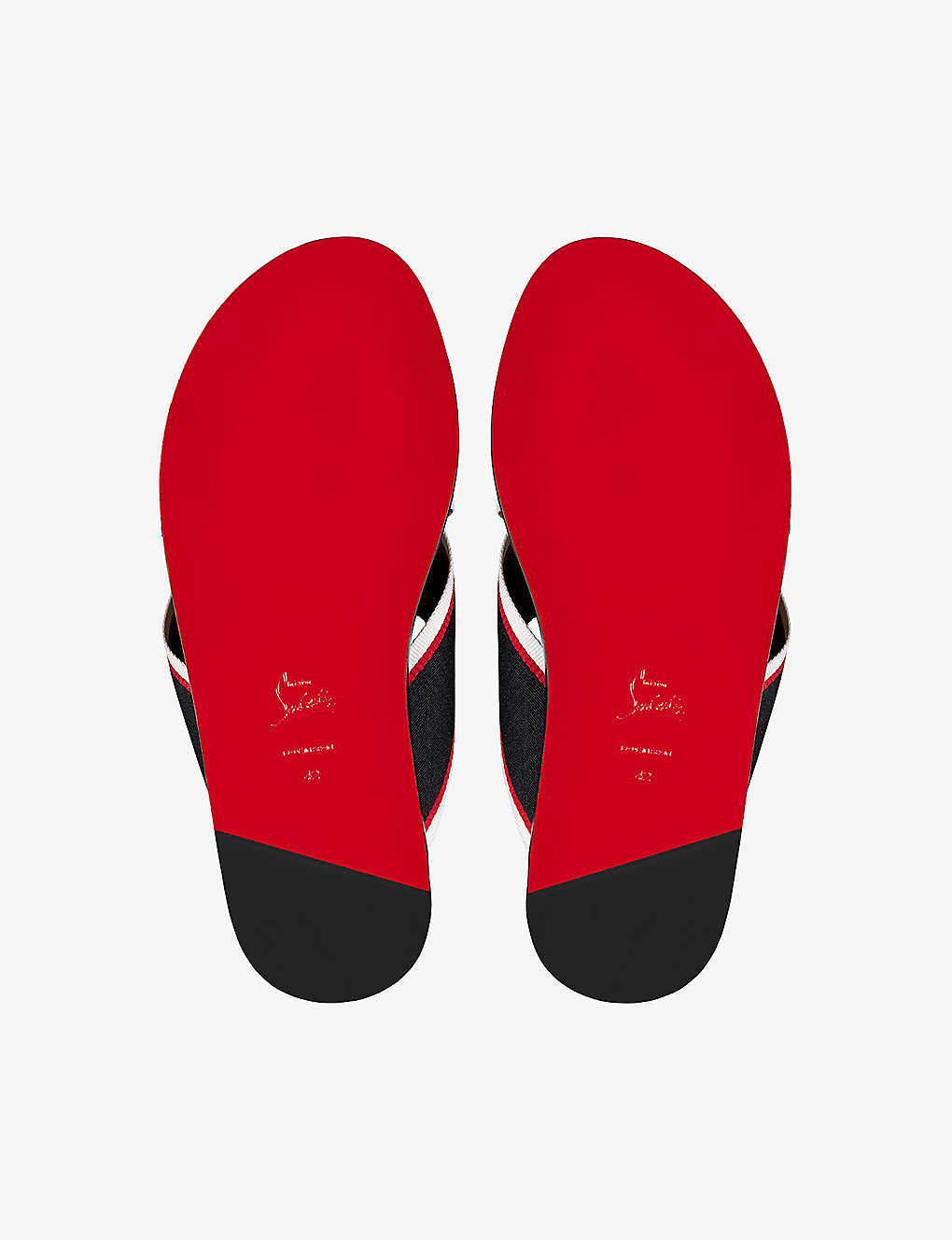 CHRISTIAN LOUBOUTIN Hot Cross leather and cotton sliders