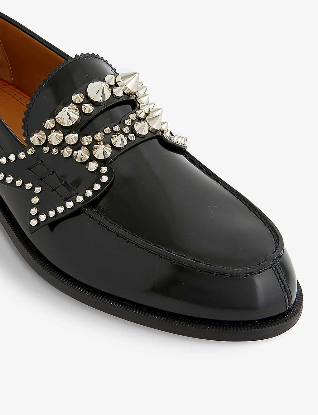 CHRISTIAN LOUBOUTIN No Penny stud-embellished leather loafers