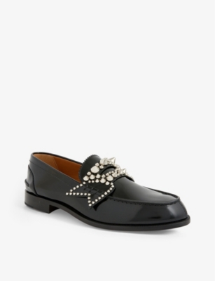 CHRISTIAN LOUBOUTIN No Penny stud-embellished leather loafers