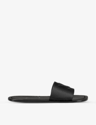 Christian Louboutin Men's Varsicool Red Sole Leather Slide Sandals