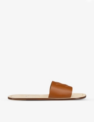 Varsicool Leather Slides in Brown - Christian Louboutin