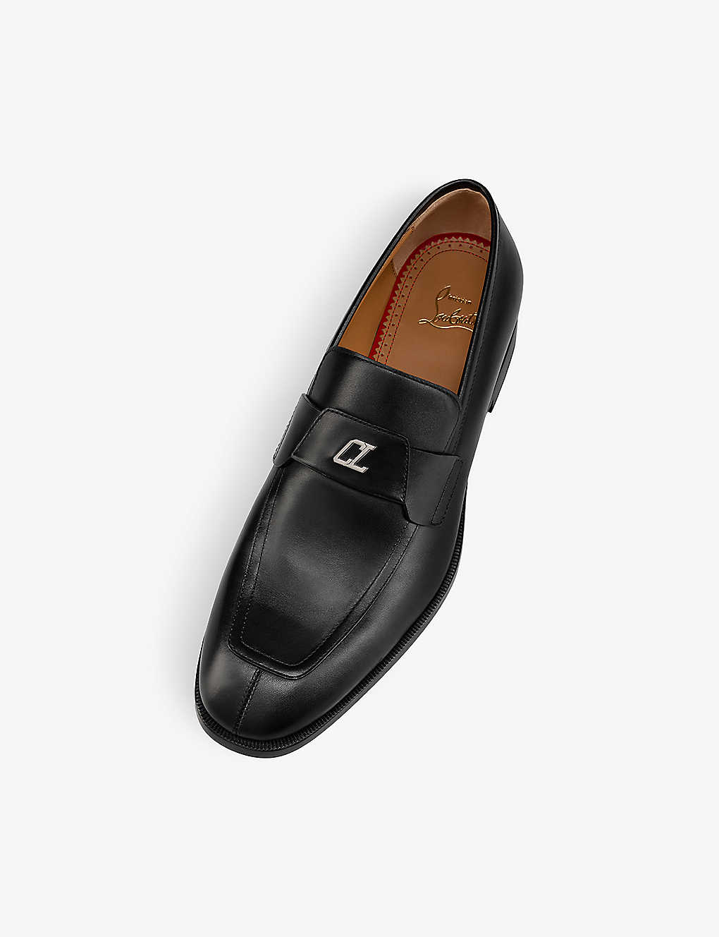 CHRISTIAN LOUBOUTIN Varsimoc monogram-plaque leather loafers