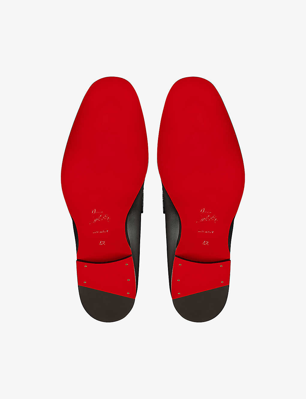 CHRISTIAN LOUBOUTIN Varsimoc monogram-plaque leather loafers