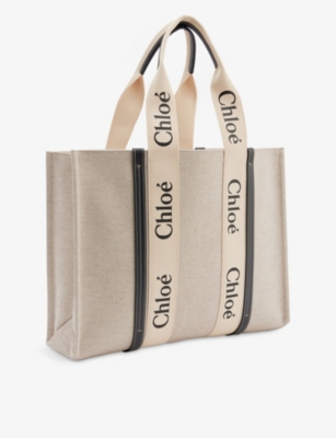 CHLOE Woody large cotton tote bag