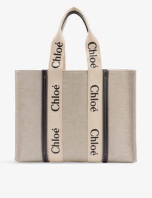 CHLOE Woody large cotton tote bag