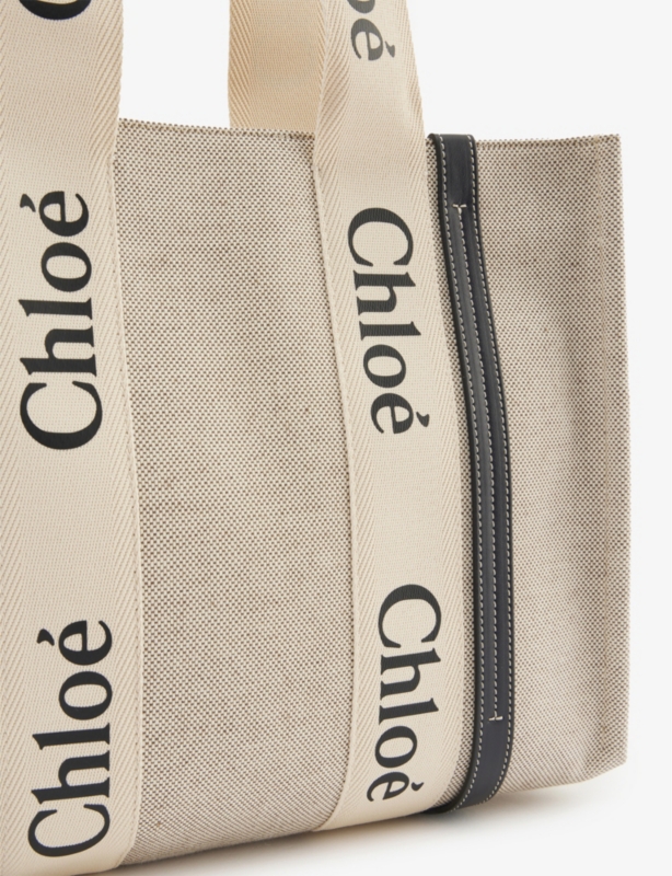 Woody medium linen tote bag
