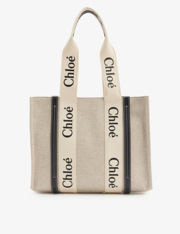 Woody medium linen tote bag
