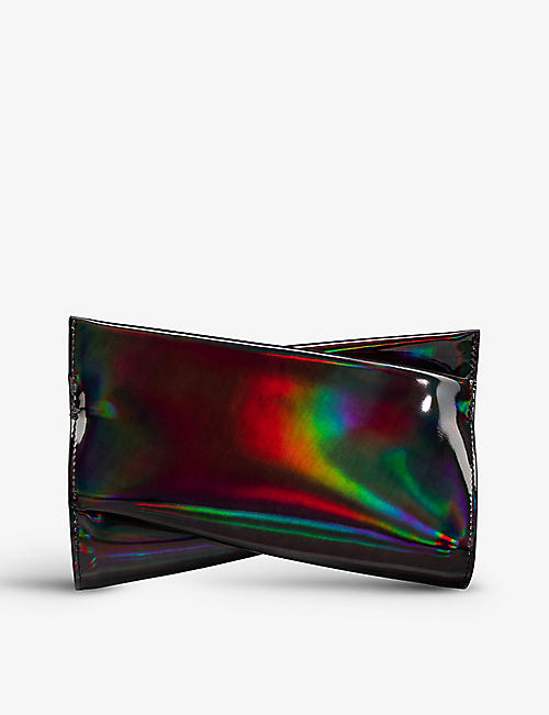 CHRISTIAN LOUBOUTIN: Psychic Loubitwist patent leather clutch bag