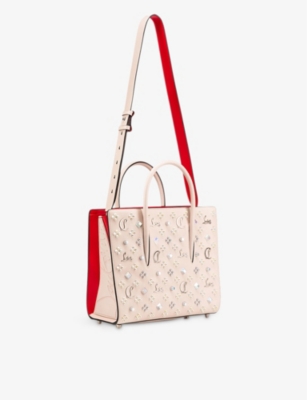 Christian Louboutin Medium Paloma Studded Leather Tote In Leche/multi