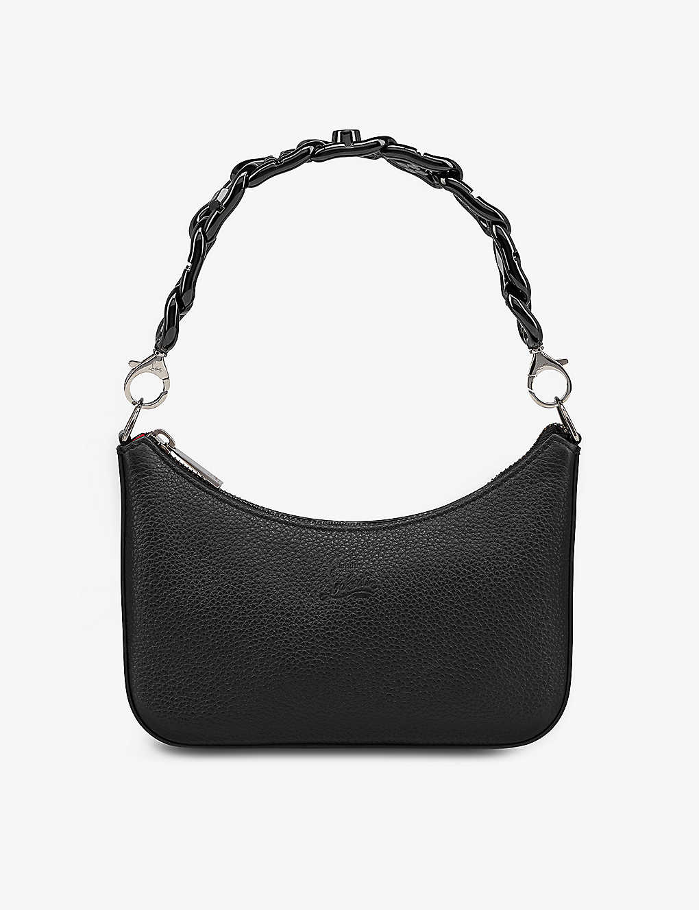 Christian Louboutin Womens Black Loubila Chain Mini Leather Shoulder Bag In Black/black/black