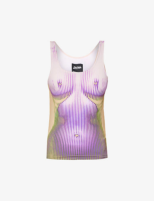 Y/PROJECT: Y/Project x Jean Paul Gaultier Body Morph graphic-print stretch-woven top