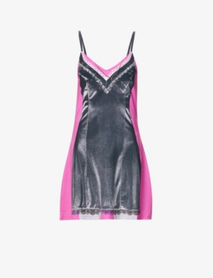 Y/project X Jean Paul Gaultier Trompe-l'oeil Mini Dress Black And Pink In Black Pink