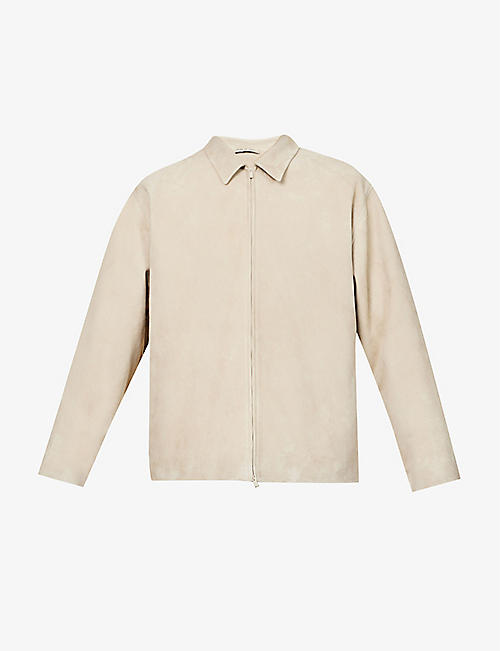 FEAR OF GOD: Relaxed-fit logo-tab leather jacket
