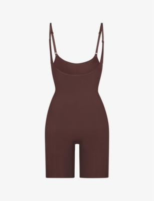 Skims Womens Cocoa Butt-enhancing Open-bust Stretch-woven Body In Cocoa