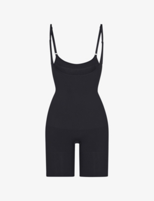 Skims Womens Onyx Butt-enhancing Open-bust Stretch-woven Body In Onyx