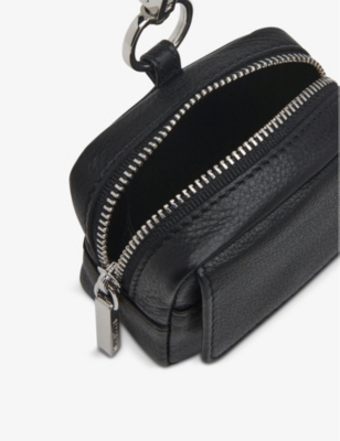 Whistles Black Bibi Leather Keyring In Black