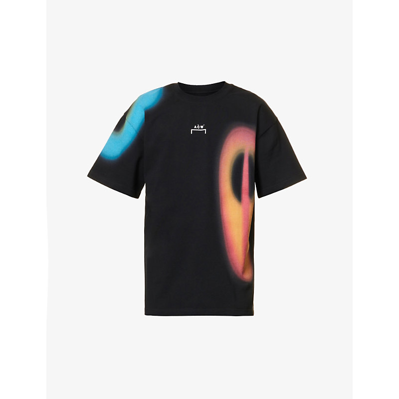 A-COLD-WALL* A COLD WALL MEN'S BLACK HYPERGRAPHIC BRAND-PRINT RELAXED-FIT COTTON-JERSEY T-SHIRT,62738539