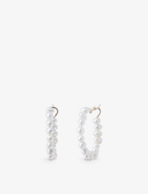 MIZUKI: Sea of Beauty 14ct yellow-gold and pearl hoop earrings