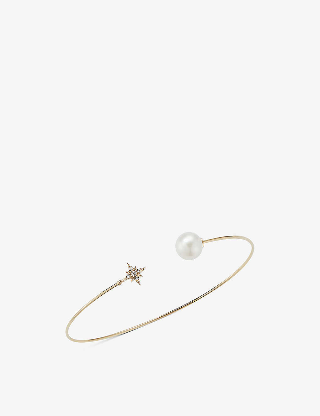Mizuki 14kt Yellow Gold Sea Of Beauty Pearl And Diamond Cuff Bracelet