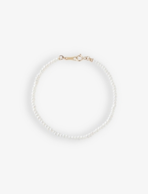 Mizuki Womens 14kt Yellow Gold Dancing Pearl 14ct Yellow-gold And Freshwater Pearl Bracelet