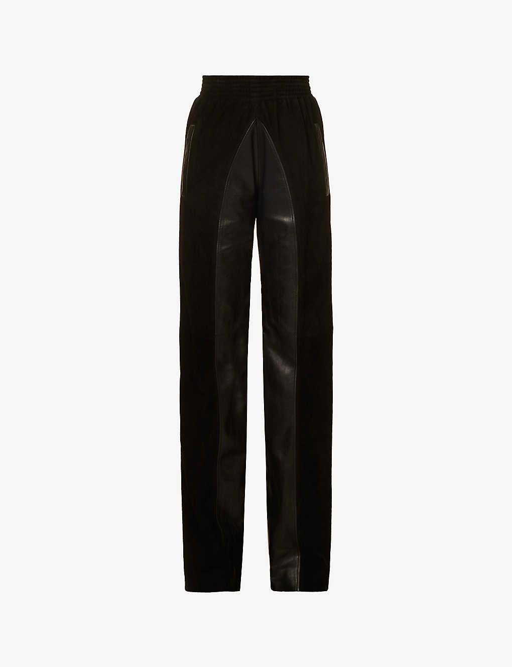 ALAIA - Panelled straight-leg high-rise leather trousers | Selfridges.com
