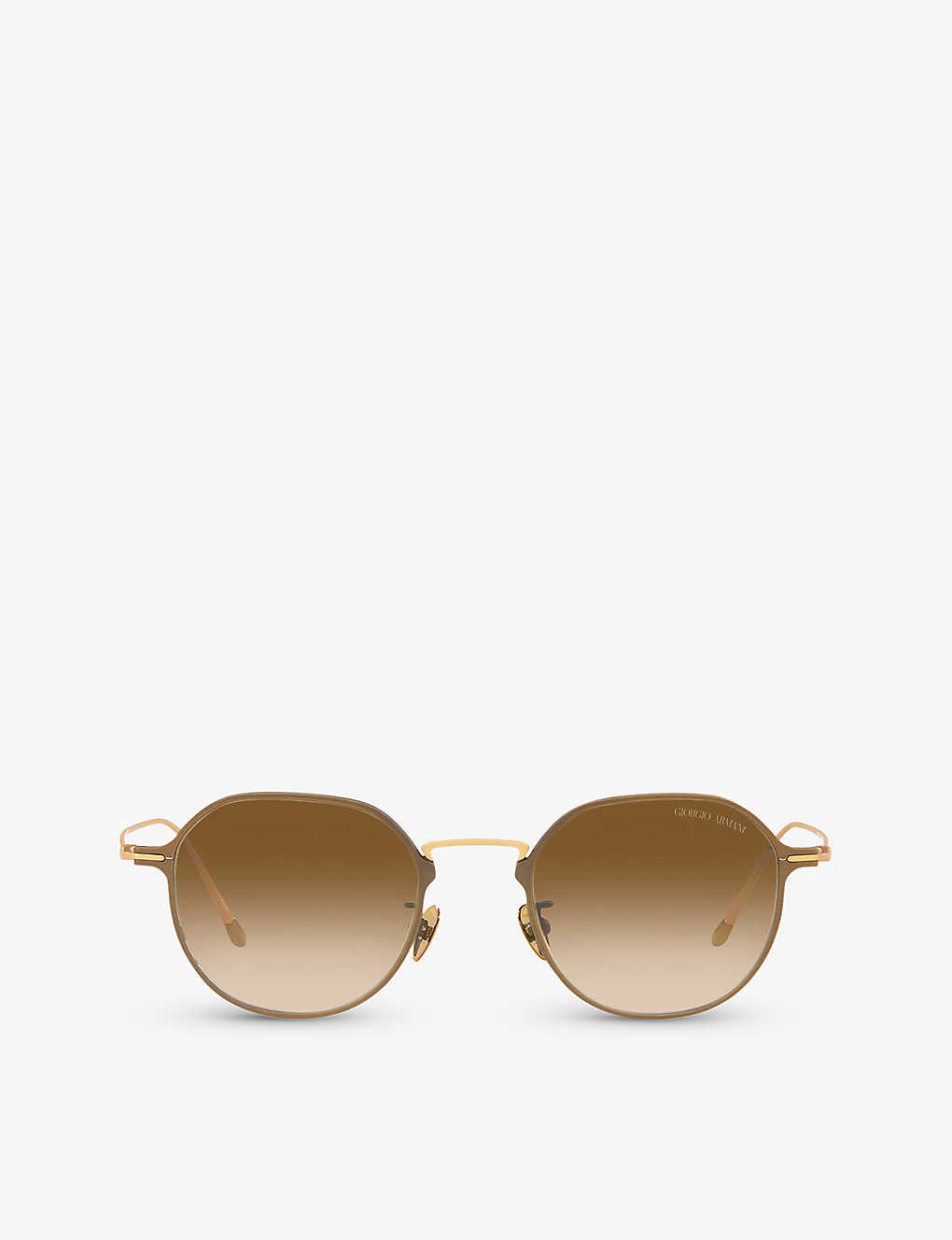 Giorgio Armani Womens Gold Ar6138t Pillow-frame Titanium Sunglasses