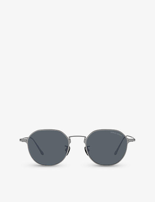 GIORGIO ARMANI: AR6138T pillow-frame titanium sunglasses