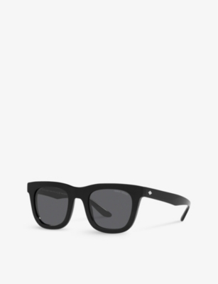 Shop Giorgio Armani Women's Black Ar8171 Square-frame Acetate Sunglasses