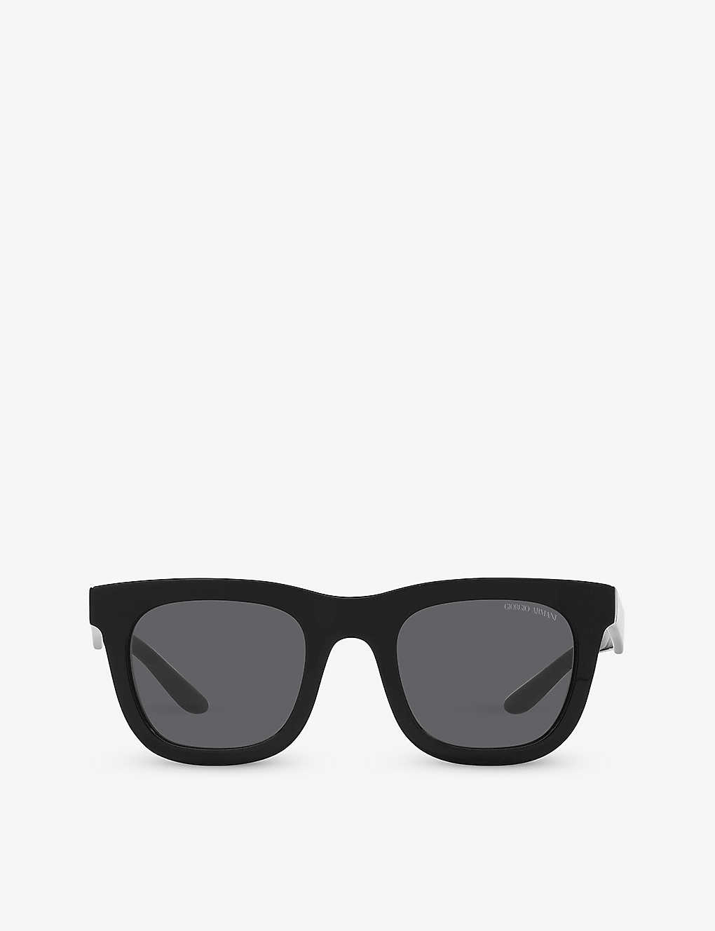 Giorgio Armani Womens Black Ar8171 Square-frame Acetate Sunglasses