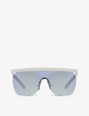 Giorgio Armani Womens White Ar8169 Rectangle-frame Nylon Sunglasses