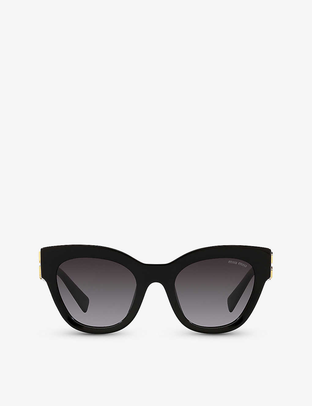 Miu Miu Womens Black Mu 01ys Cat-eye Acetate Sunglasses