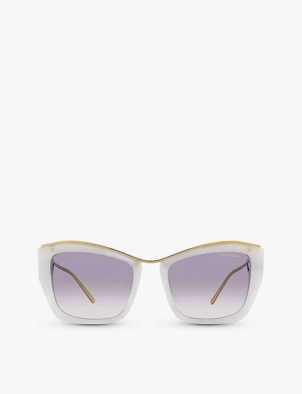 Miu Miu Womens White Mu 02ys Cat-eye Acetate Sunglasses