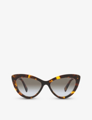 Miu Miu Womens Brown Mu 04ys Cat-eye Tortoiseshell Acetate Sunglasses In Brown